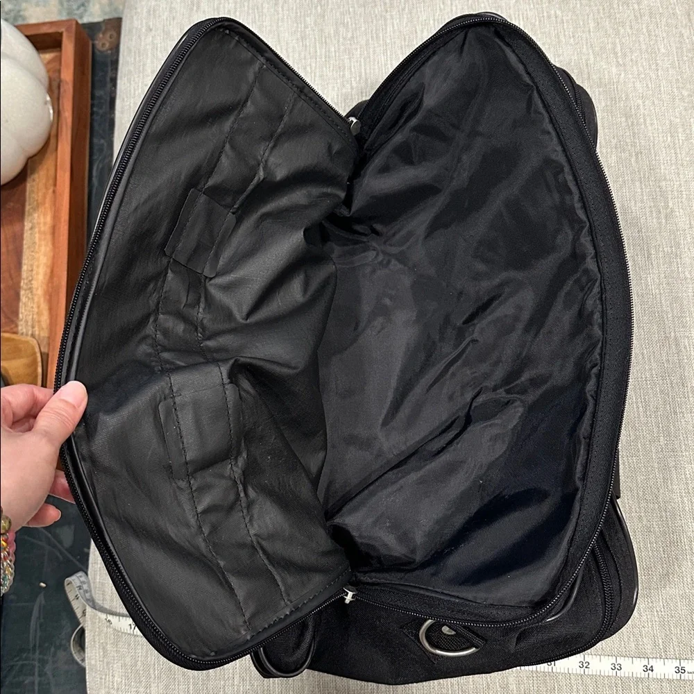 Concourse Black Duffel Bag for Men With Leather Trim and Feet